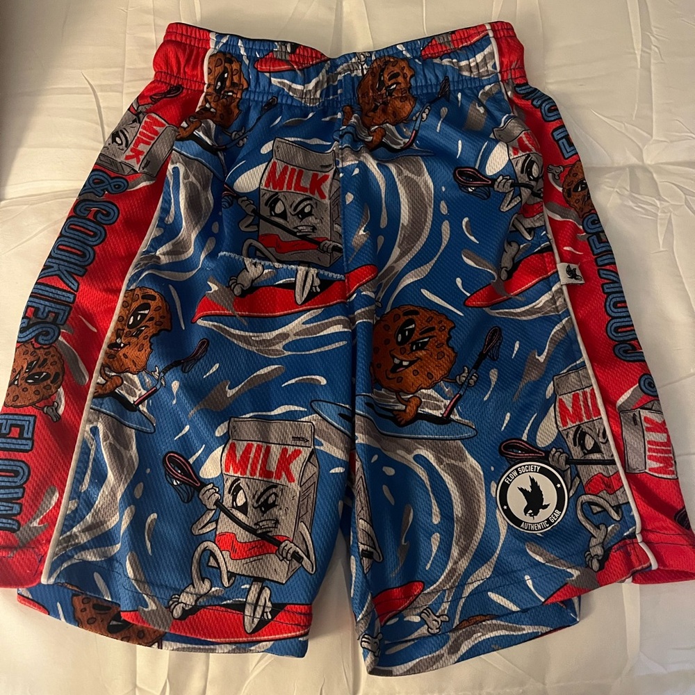 Colorful Milk and Cookies Graphic Shorts